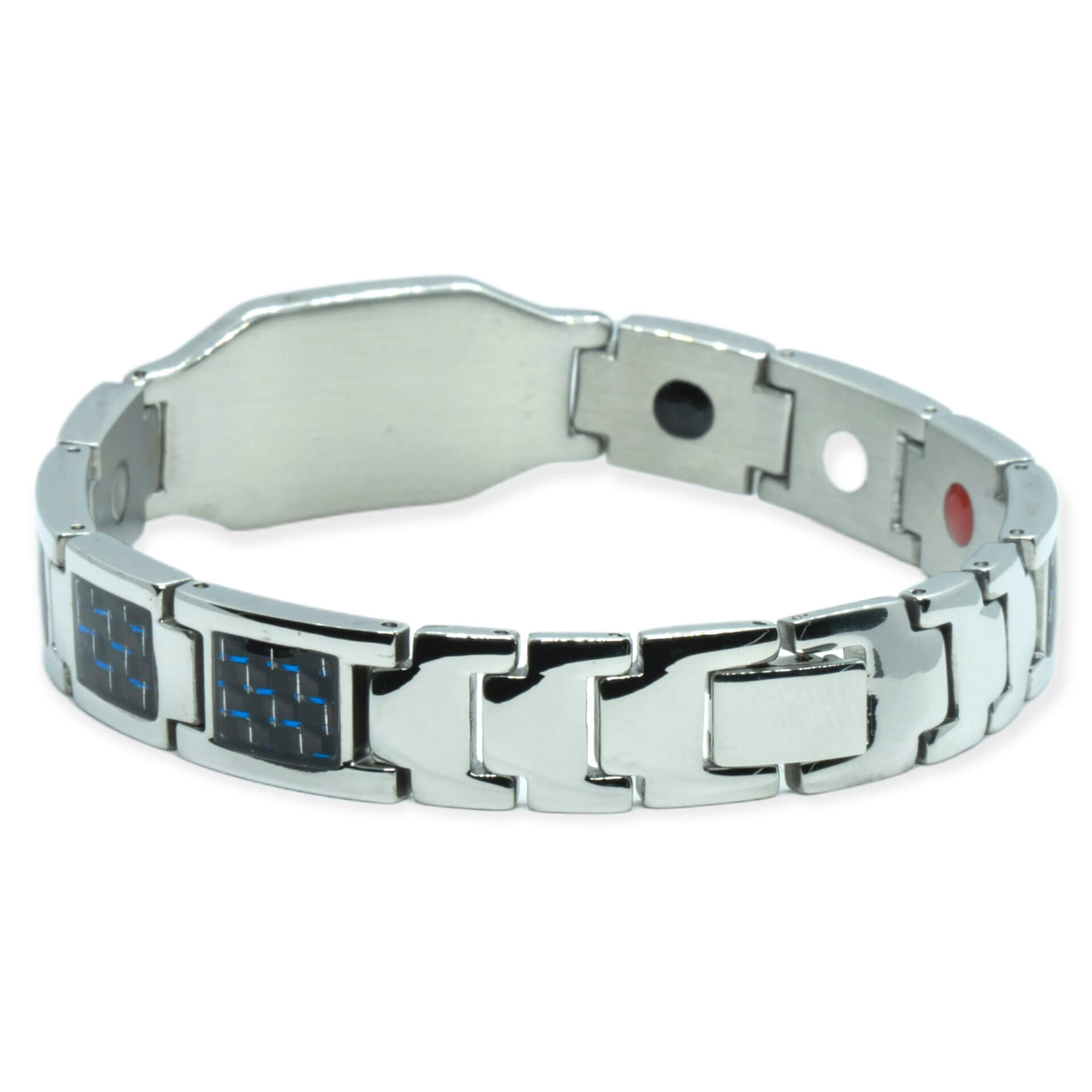 Magneet Armband - Blauw carbon + eigen tekst / symbool