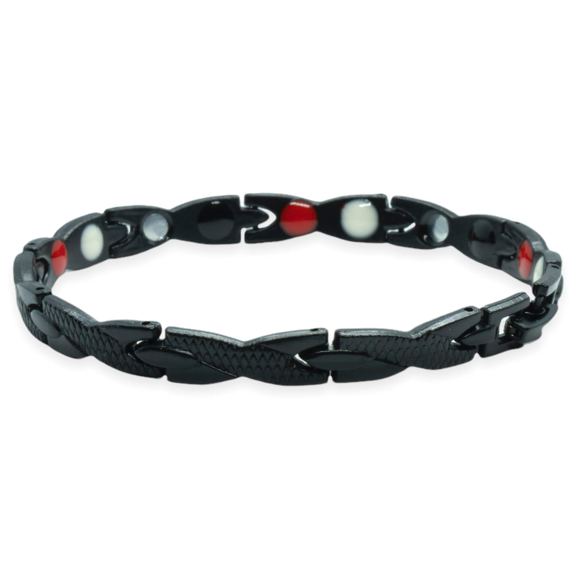 Magneet Armband - Snake Grey Black