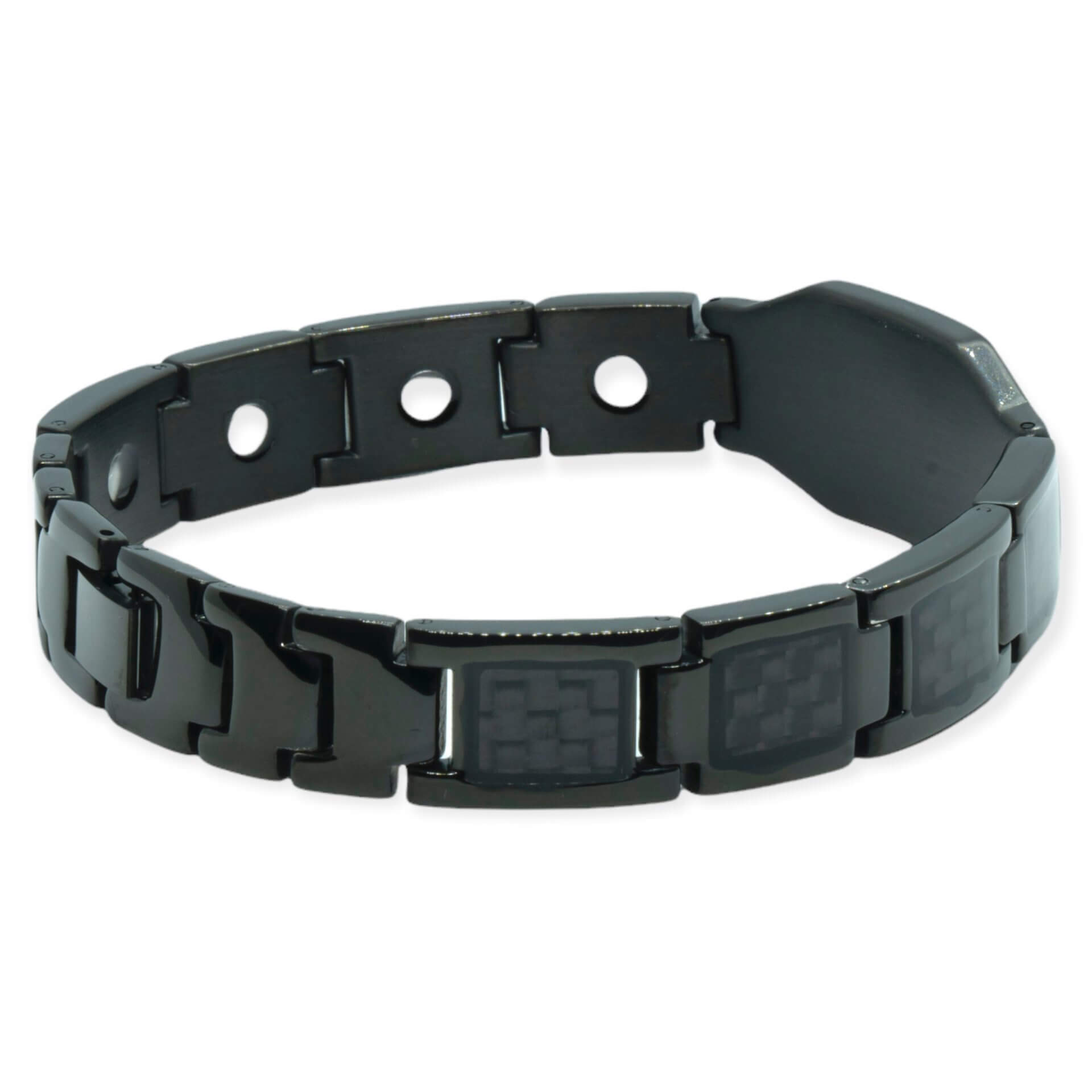 Magneet Armband – Black carbon + eigen tekst of symbool
