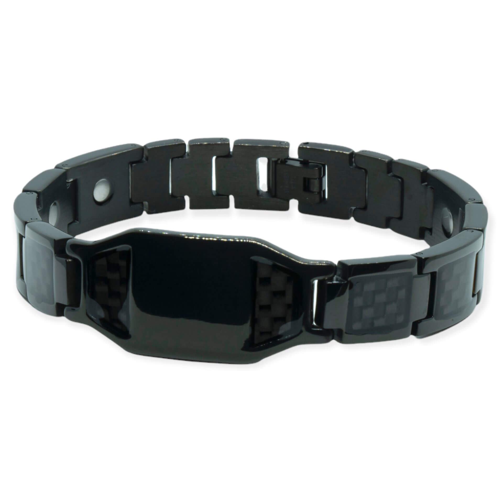Magneet Armband – Black carbon + eigen tekst of symbool