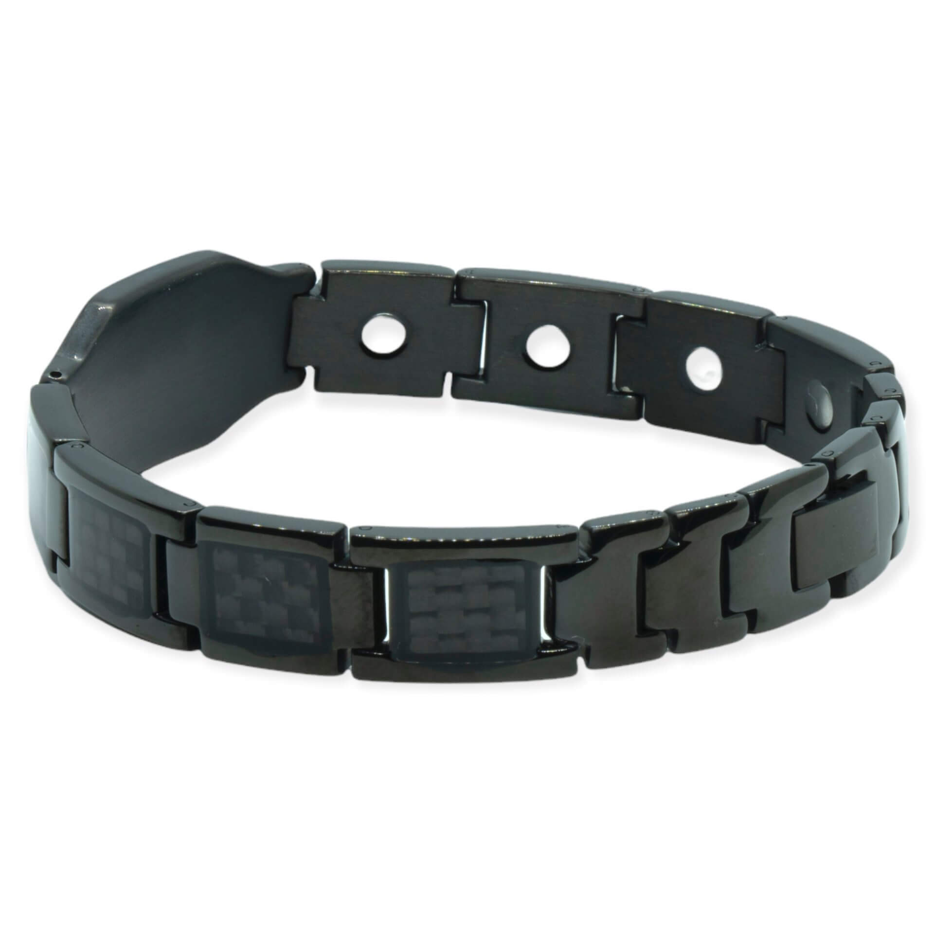 Magneet Armband – Black carbon + eigen tekst of symbool
