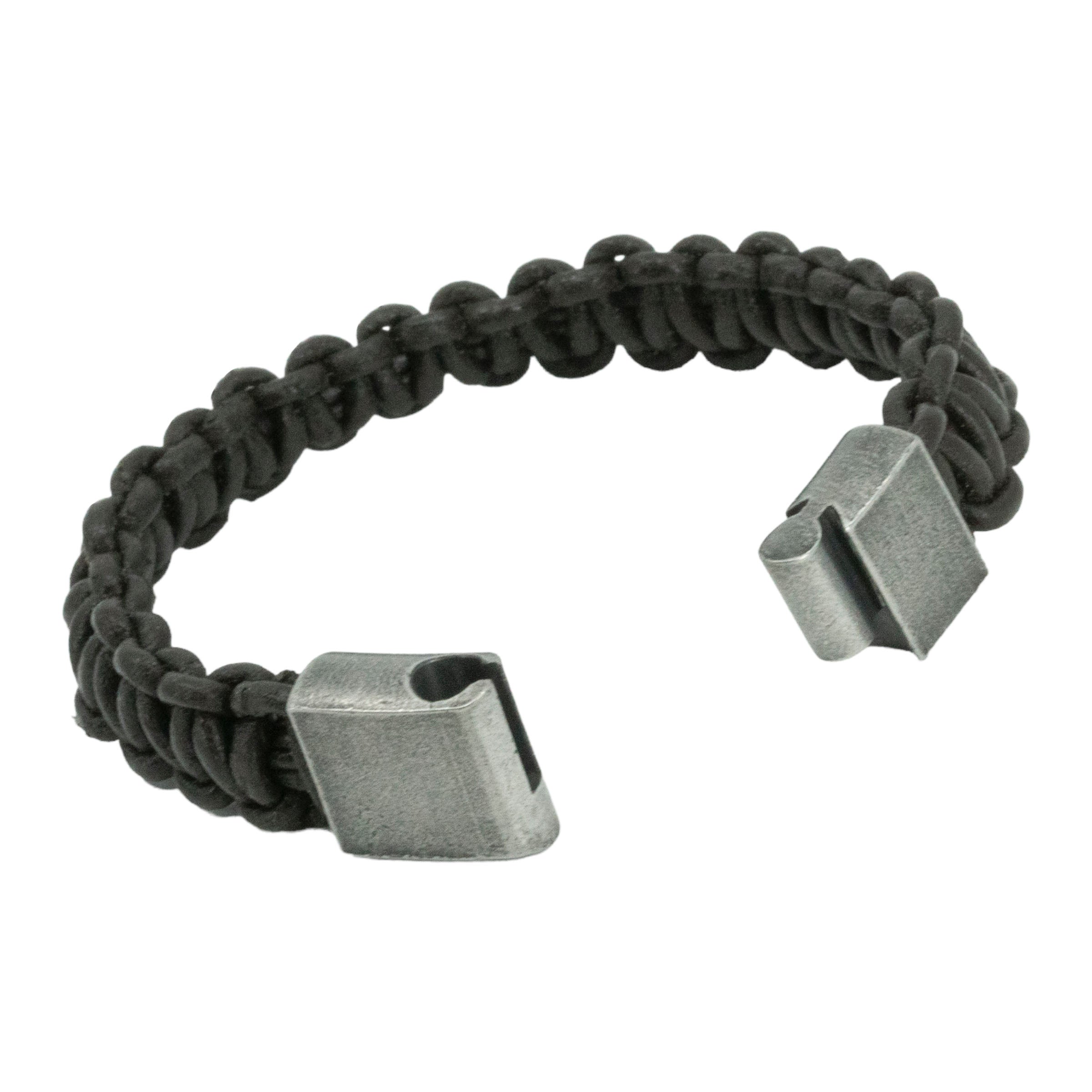 Mannen armband stoer leer met gravure