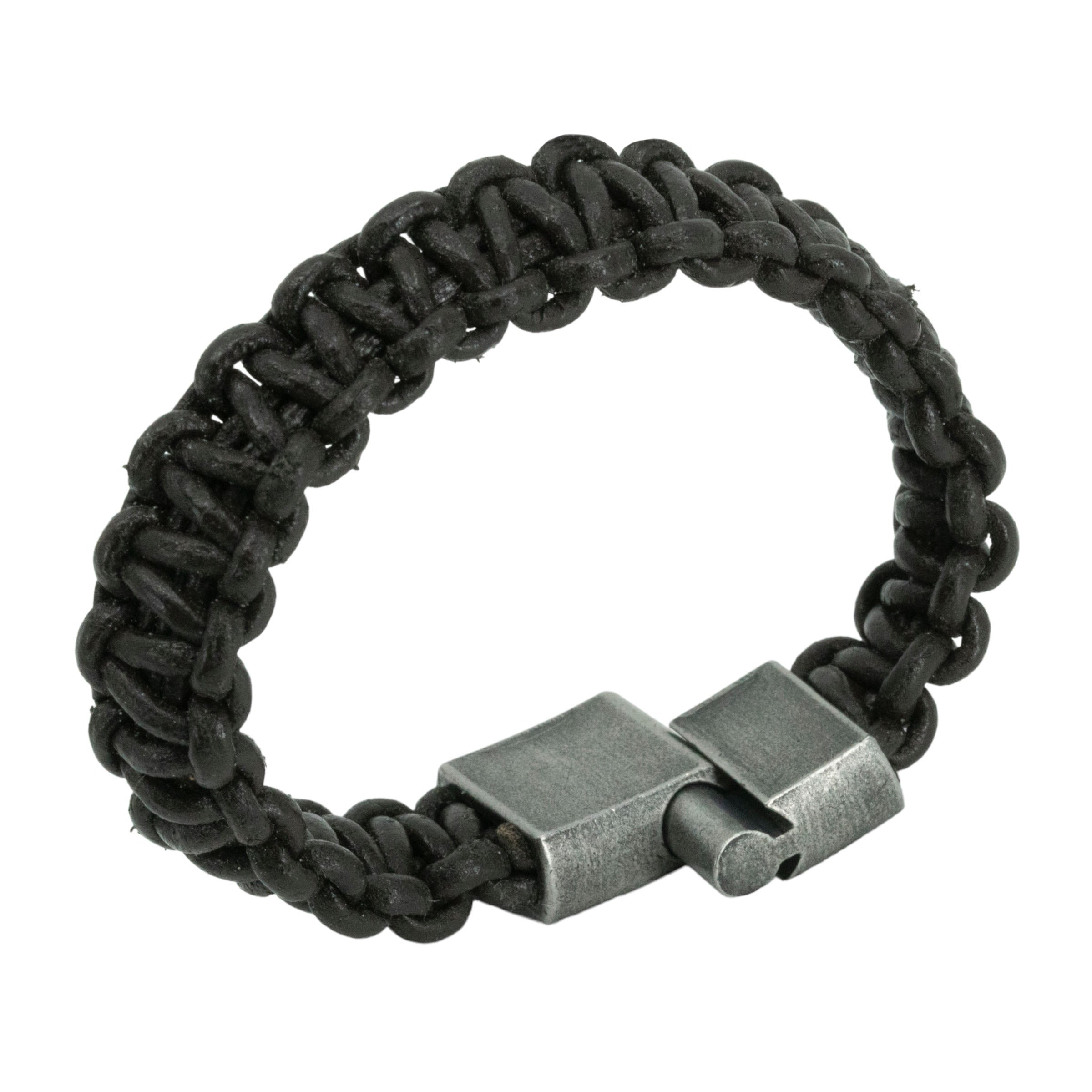 Mannen armband stoer leer met gravure