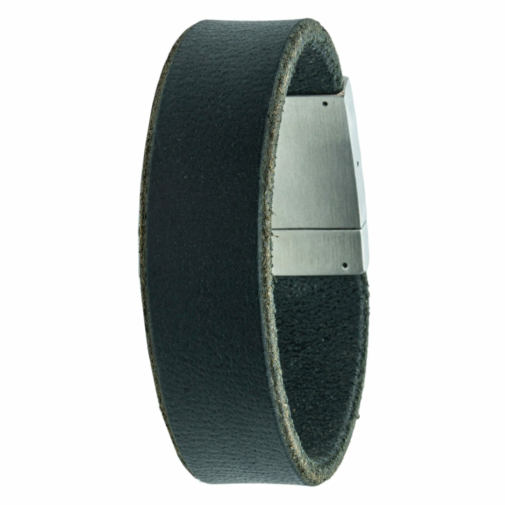 Eigen Pootafdruk armband <b>Zwart</b> leer