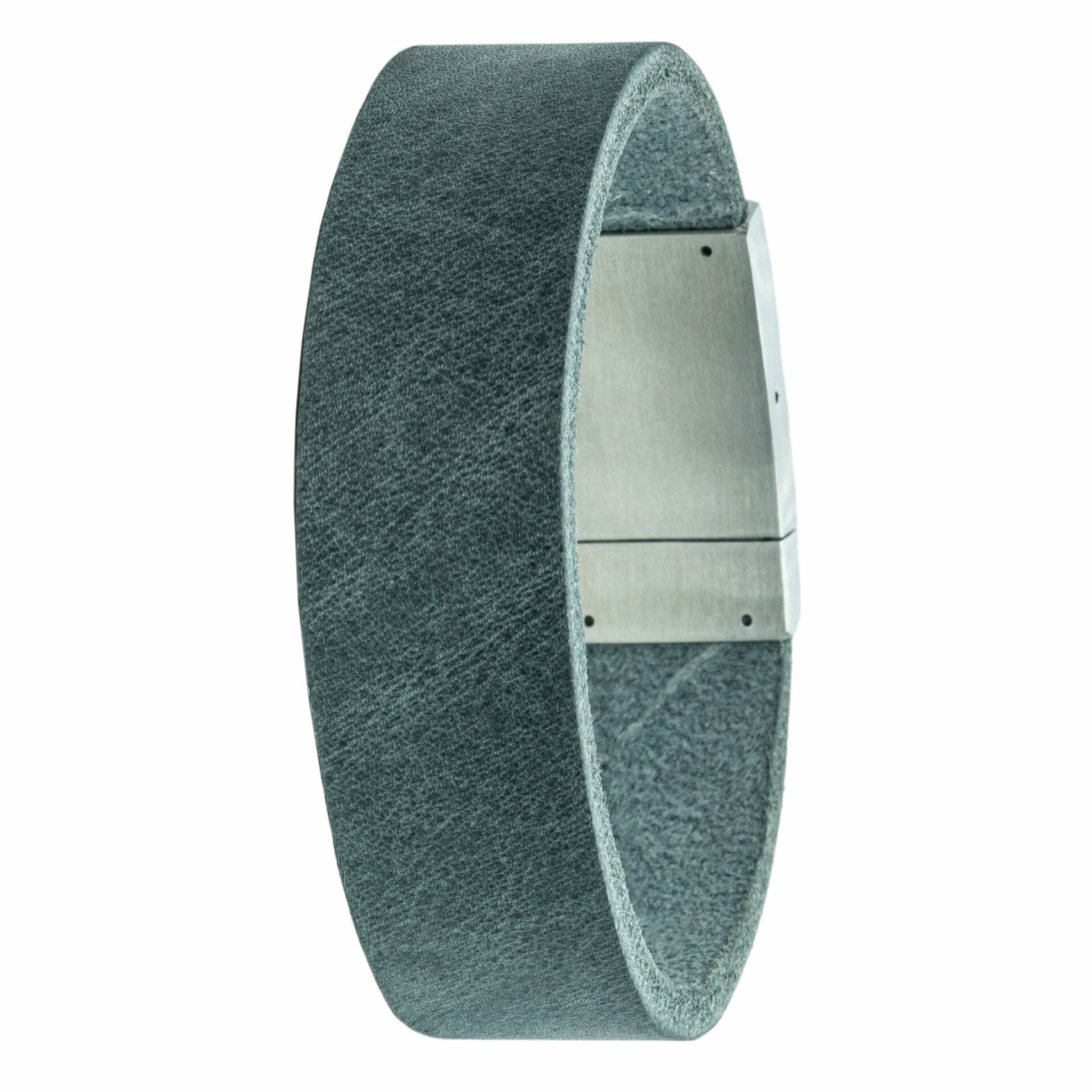 Grijze leren Fotoarmband met eigen foto