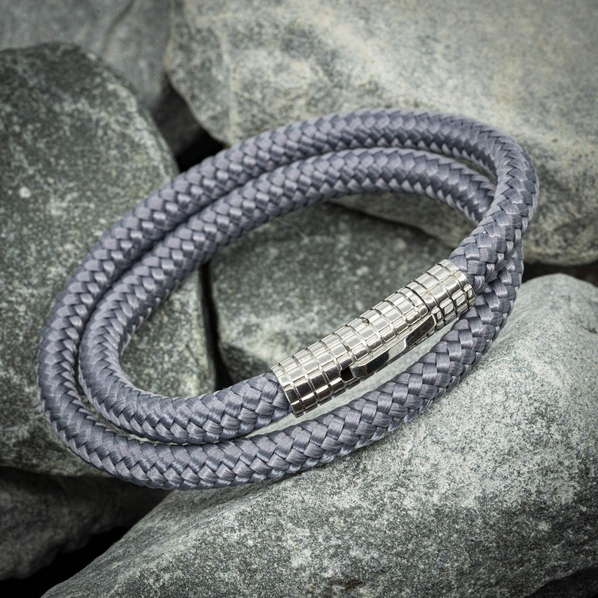 Navy™ Armband – Granaat & Grijs Touw