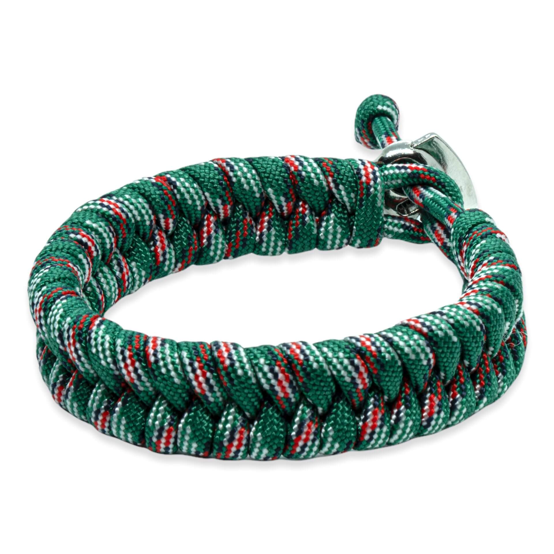 Viking Armband – Scandinavisch Gevlochten Touw (Groen/zwart/rood/blauw)
