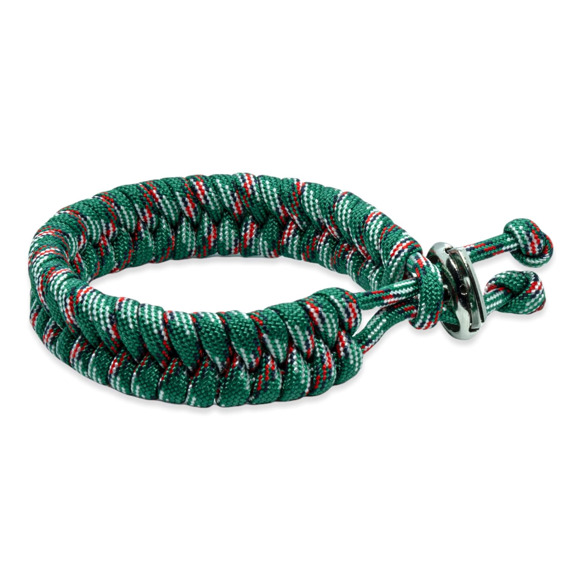 Viking Armband – Scandinavisch Gevlochten Touw (Groen/zwart/rood/blauw)