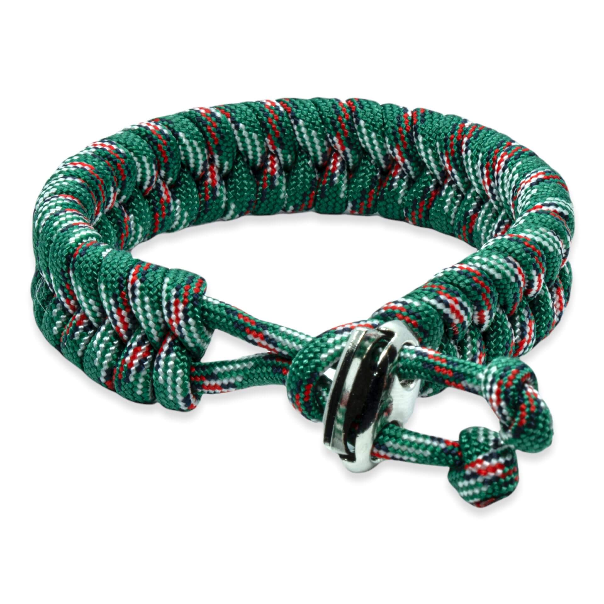 Viking Armband – Scandinavisch Gevlochten Touw (Groen/zwart/rood/blauw)