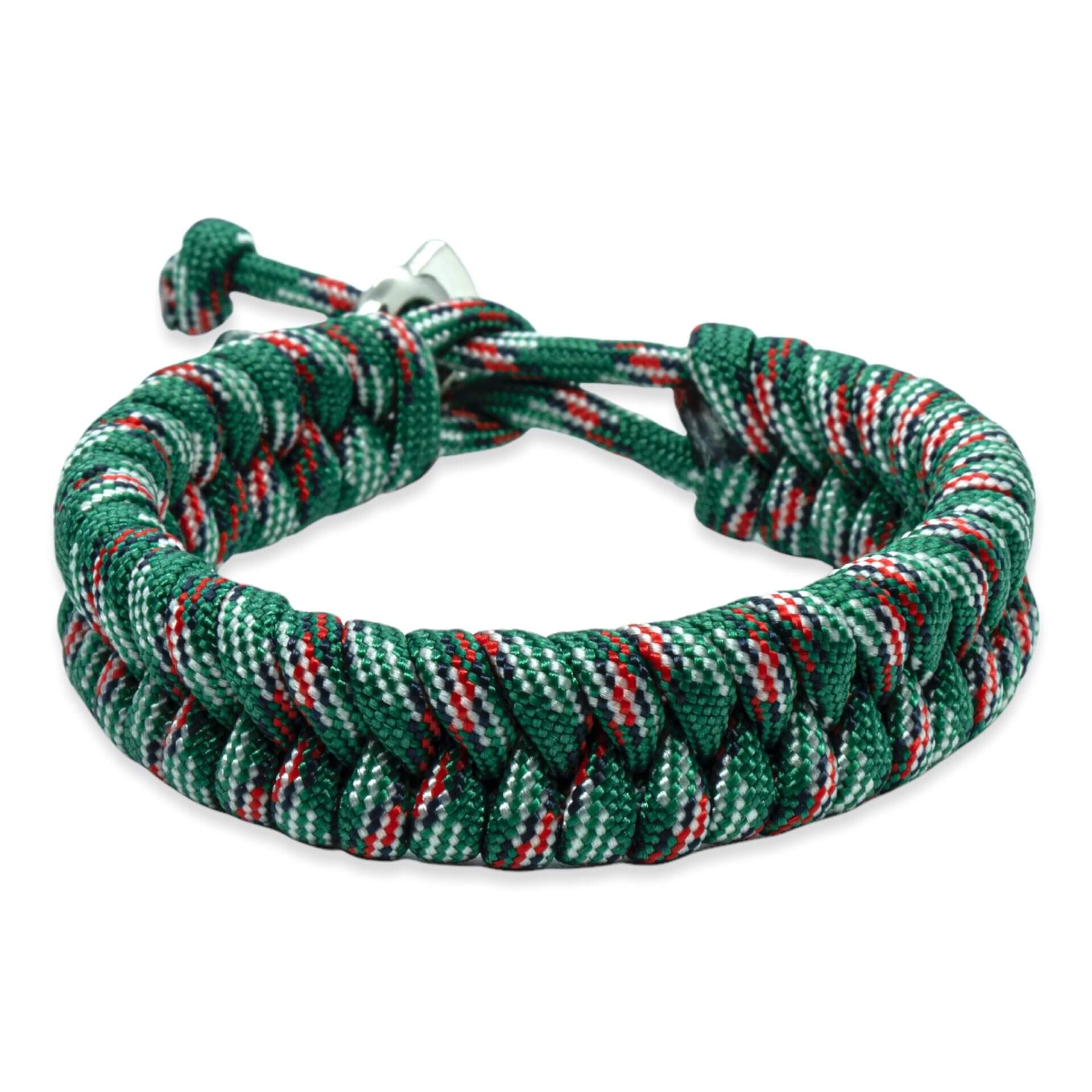 Zweedse staart armband - Groen zwart rood blauwe touw kleuren