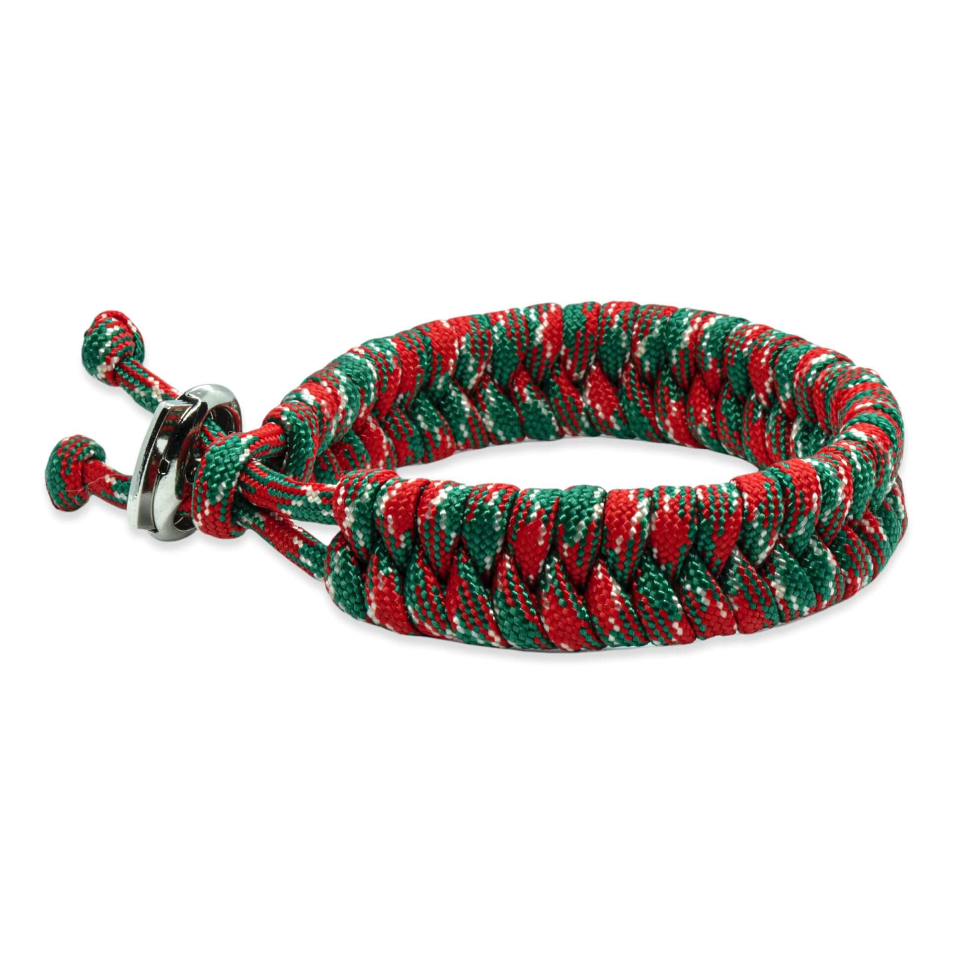Viking Armband – Scandinavisch Gevlochten Touw (Rood/Groen/Wit)