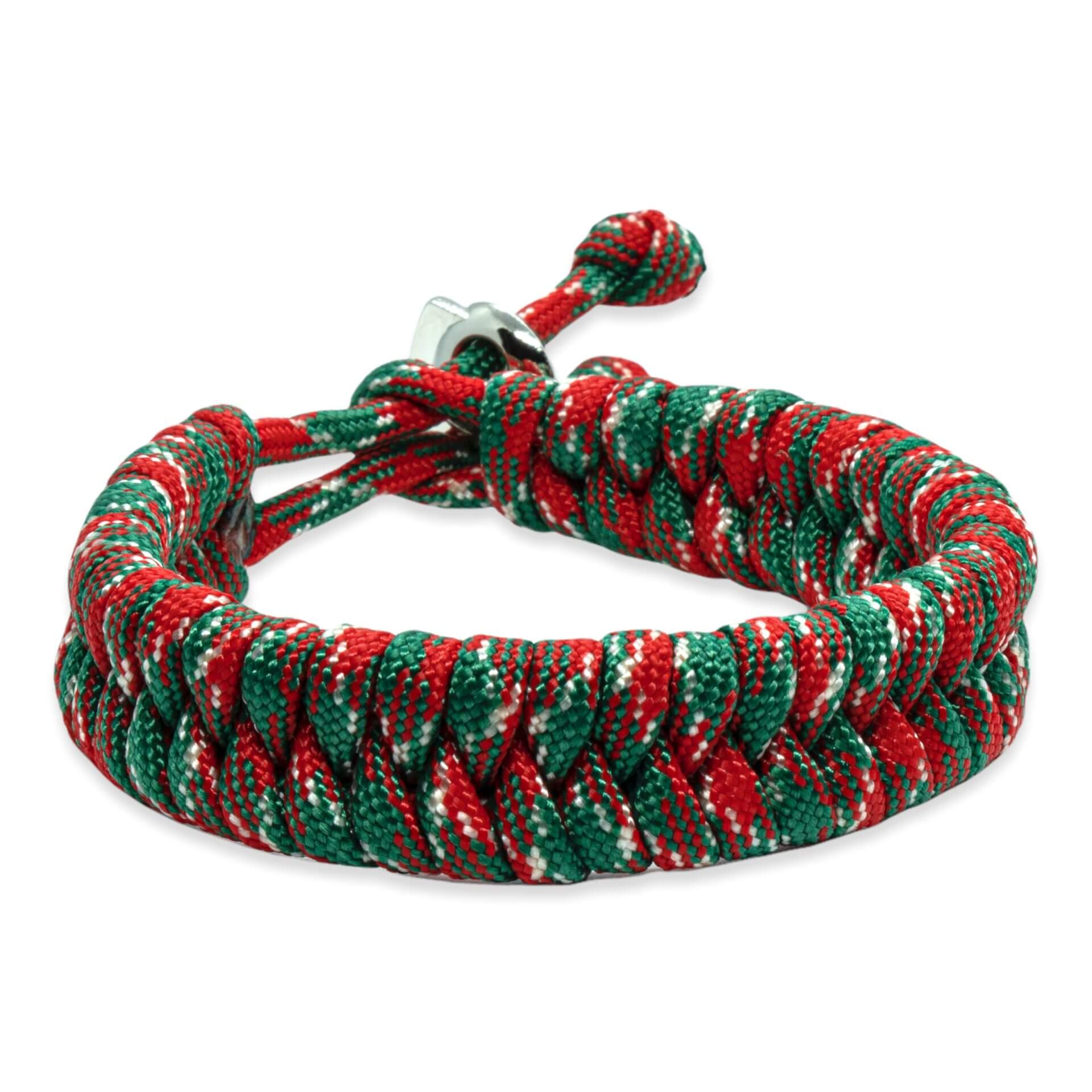 Viking Armband – Scandinavisch Gevlochten Touw (Rood/Groen/Wit)