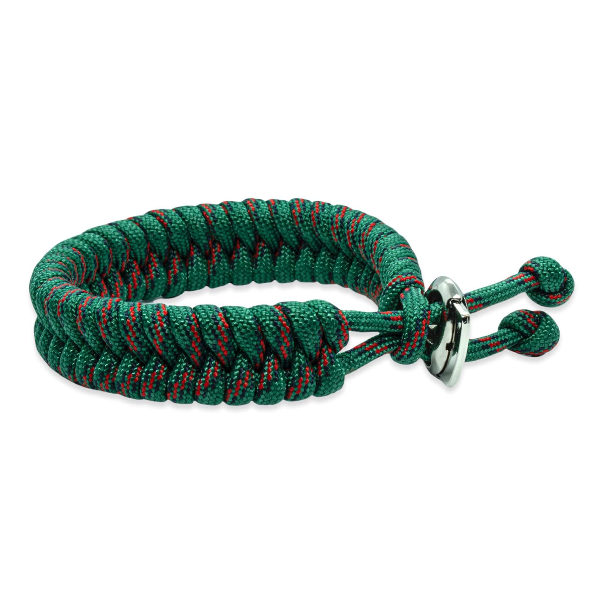 Viking Armband – Scandinavisch Gevlochten Touw (Zwart/Rood/Groen)