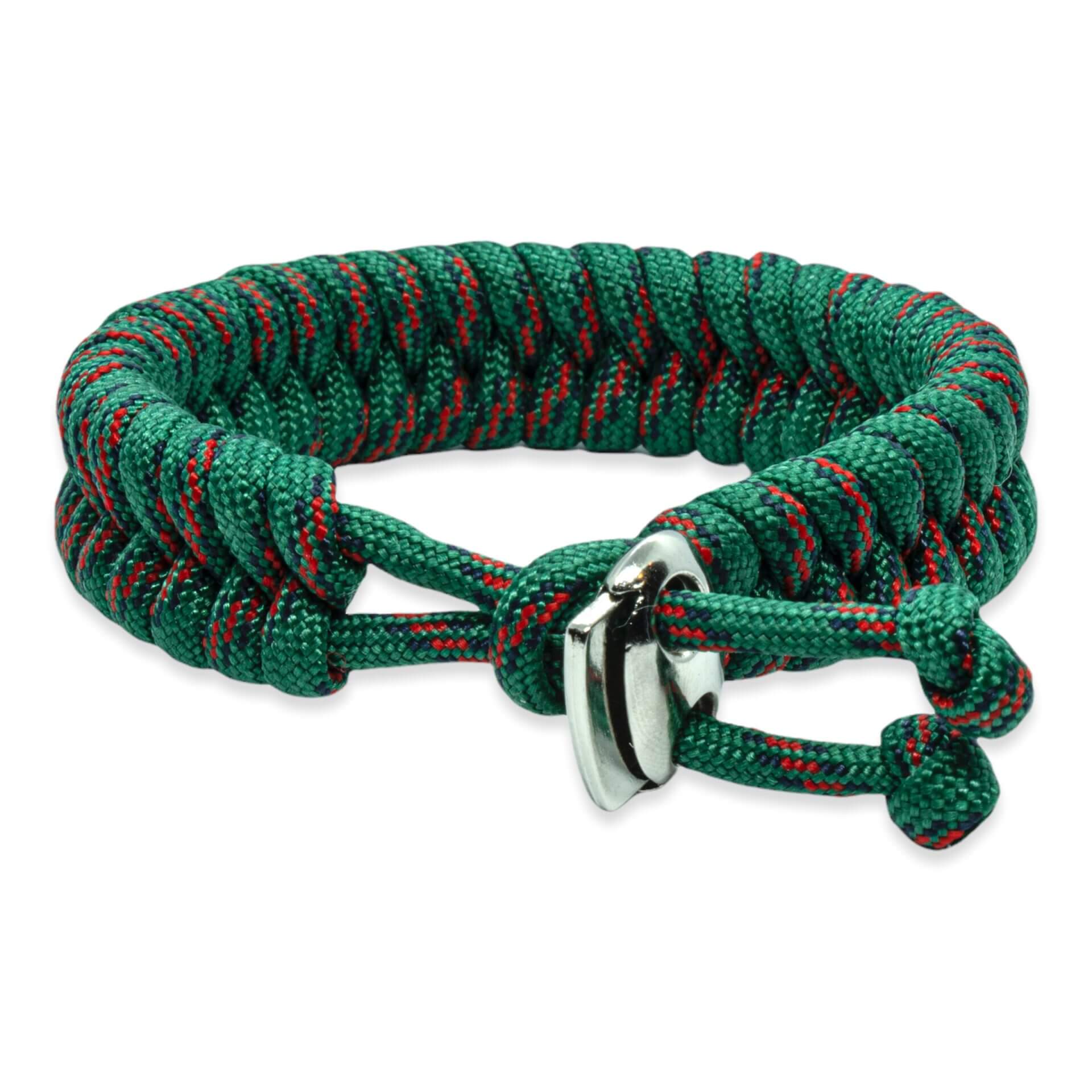 Viking Armband – Scandinavisch Gevlochten Touw (Zwart/Rood/Groen)