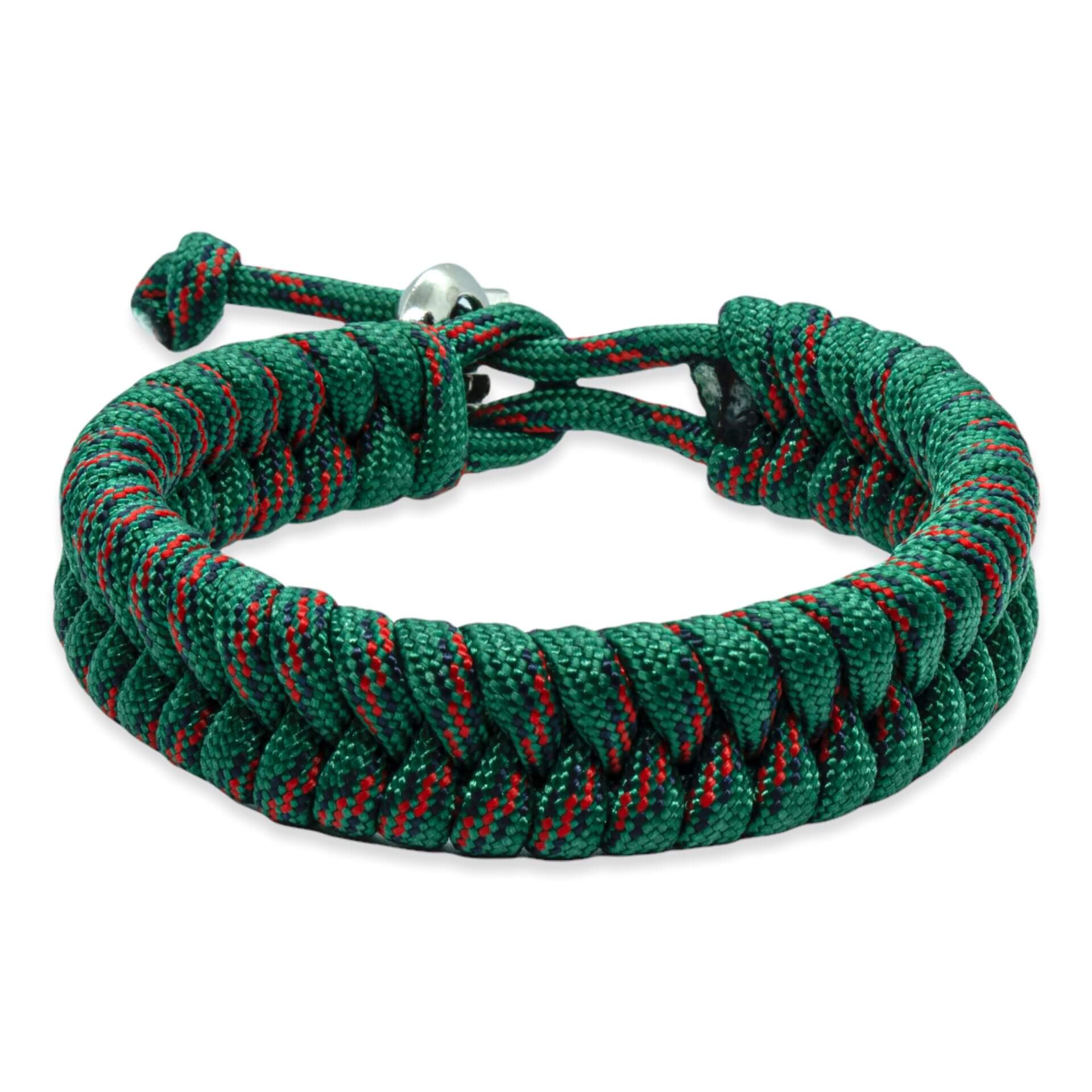 Viking Armband – Scandinavisch Gevlochten Touw (Zwart/Rood/Groen)