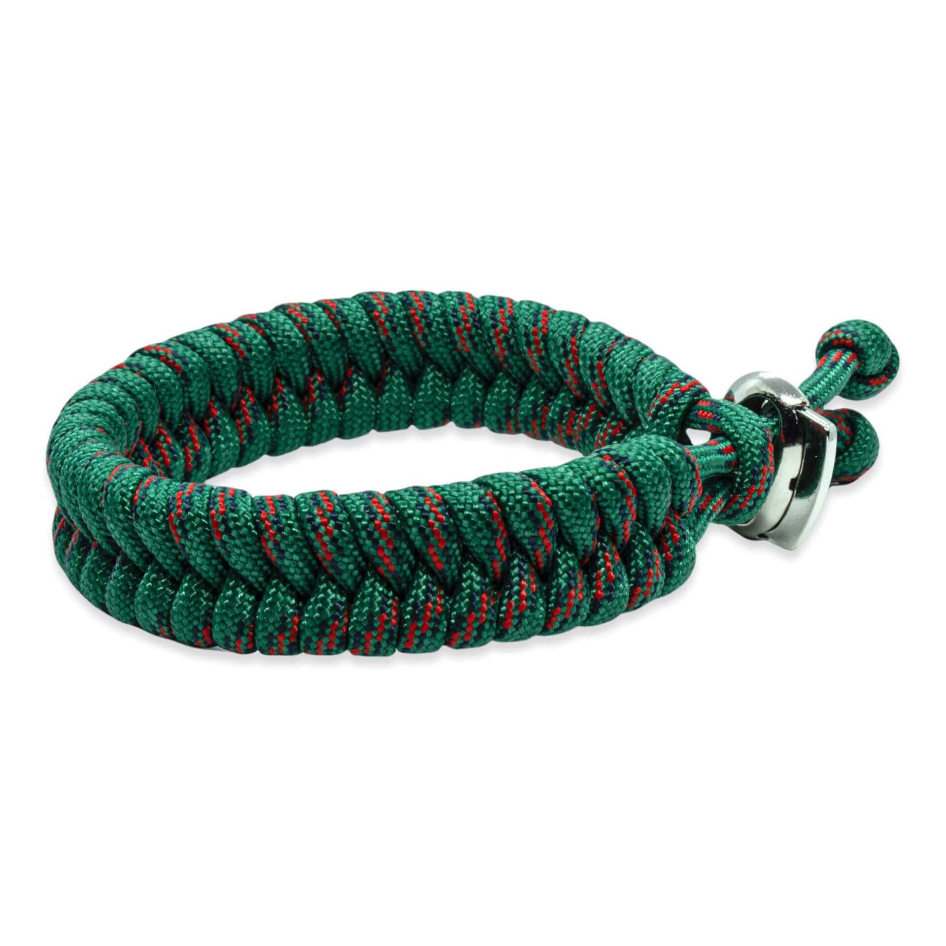 Viking Armband – Scandinavisch Gevlochten Touw (Zwart/Rood/Groen)