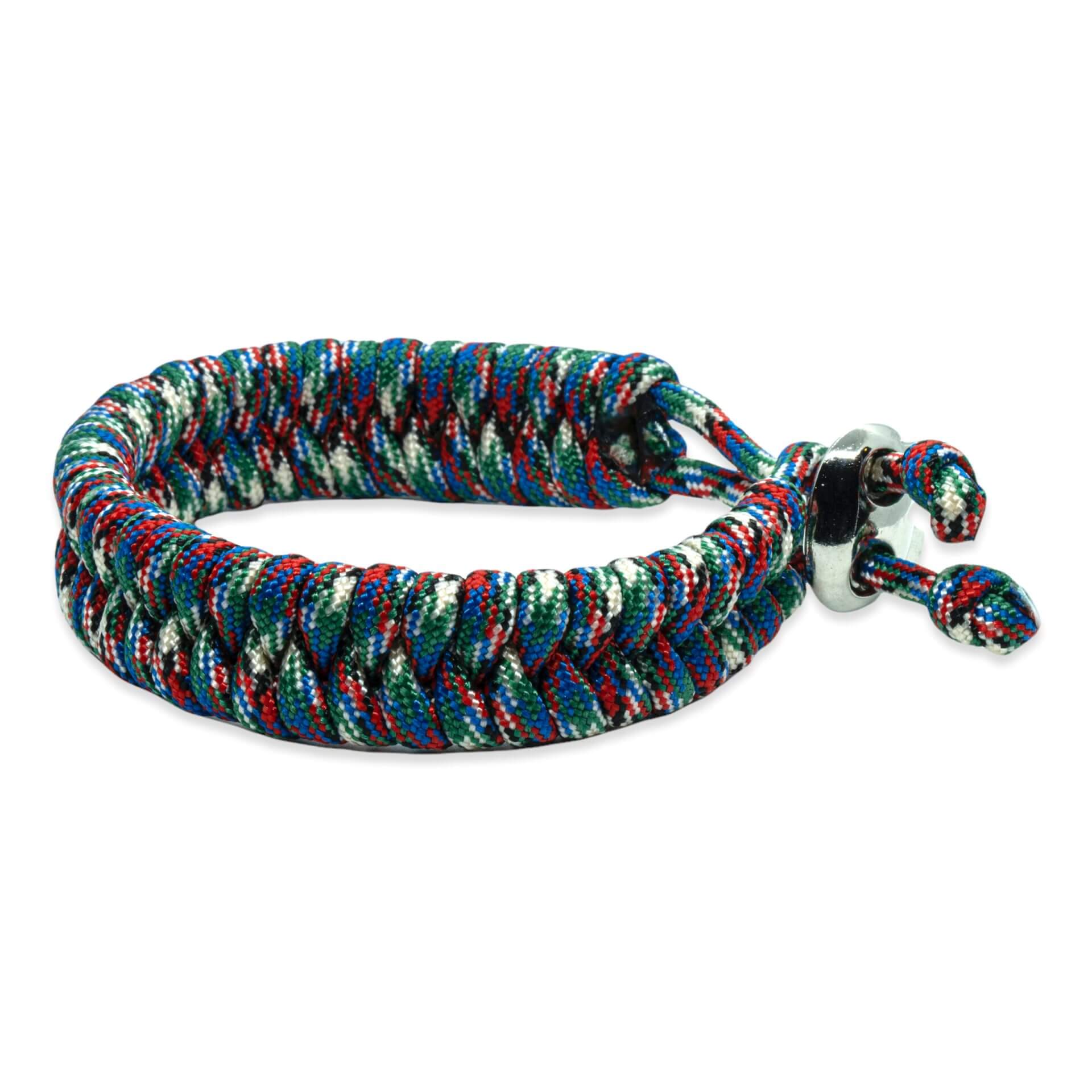 Viking Armband – Scandinavisch Gevlochten Touw (Groen/blauw/rood/wit)