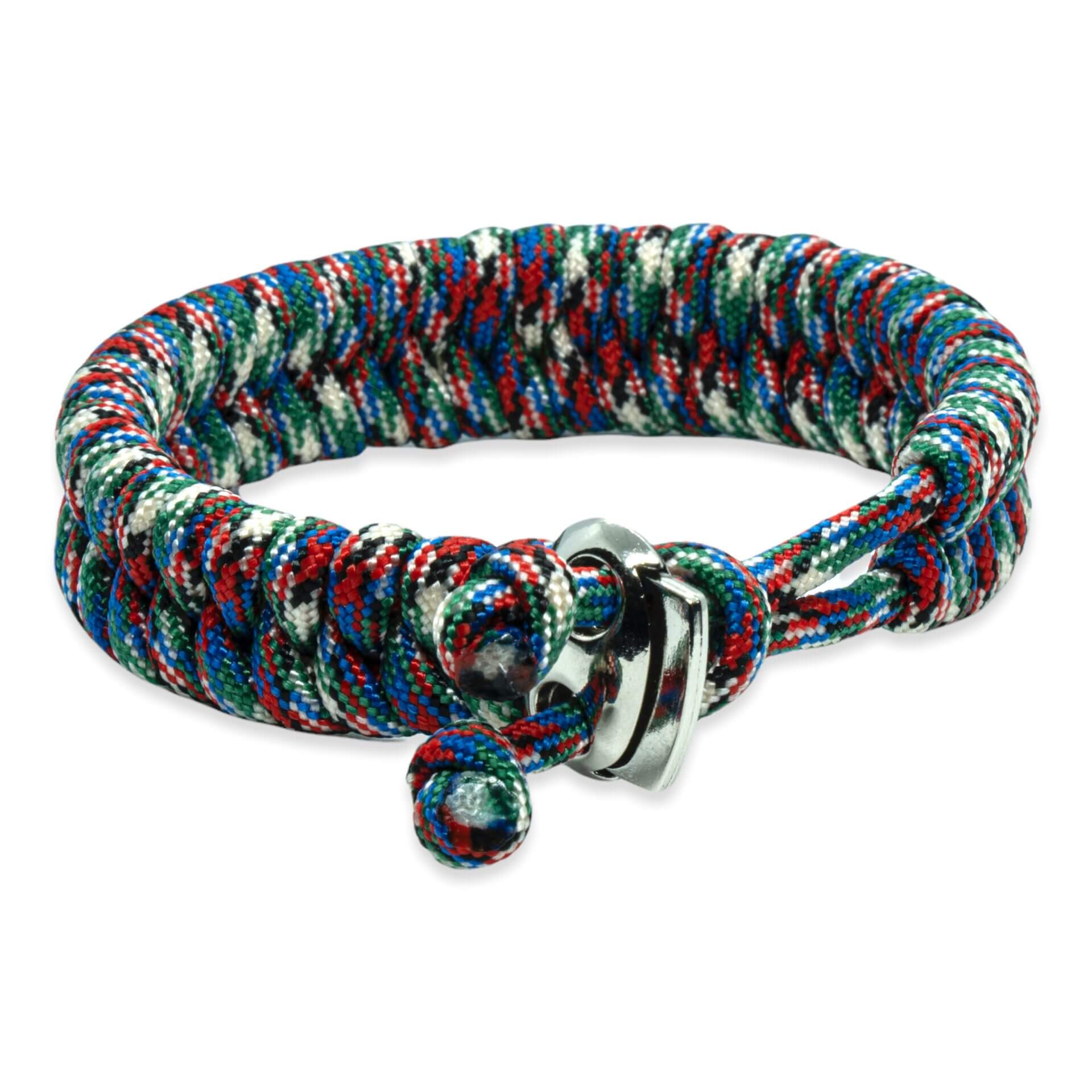 Viking Armband – Scandinavisch Gevlochten Touw (Groen/blauw/rood/wit)