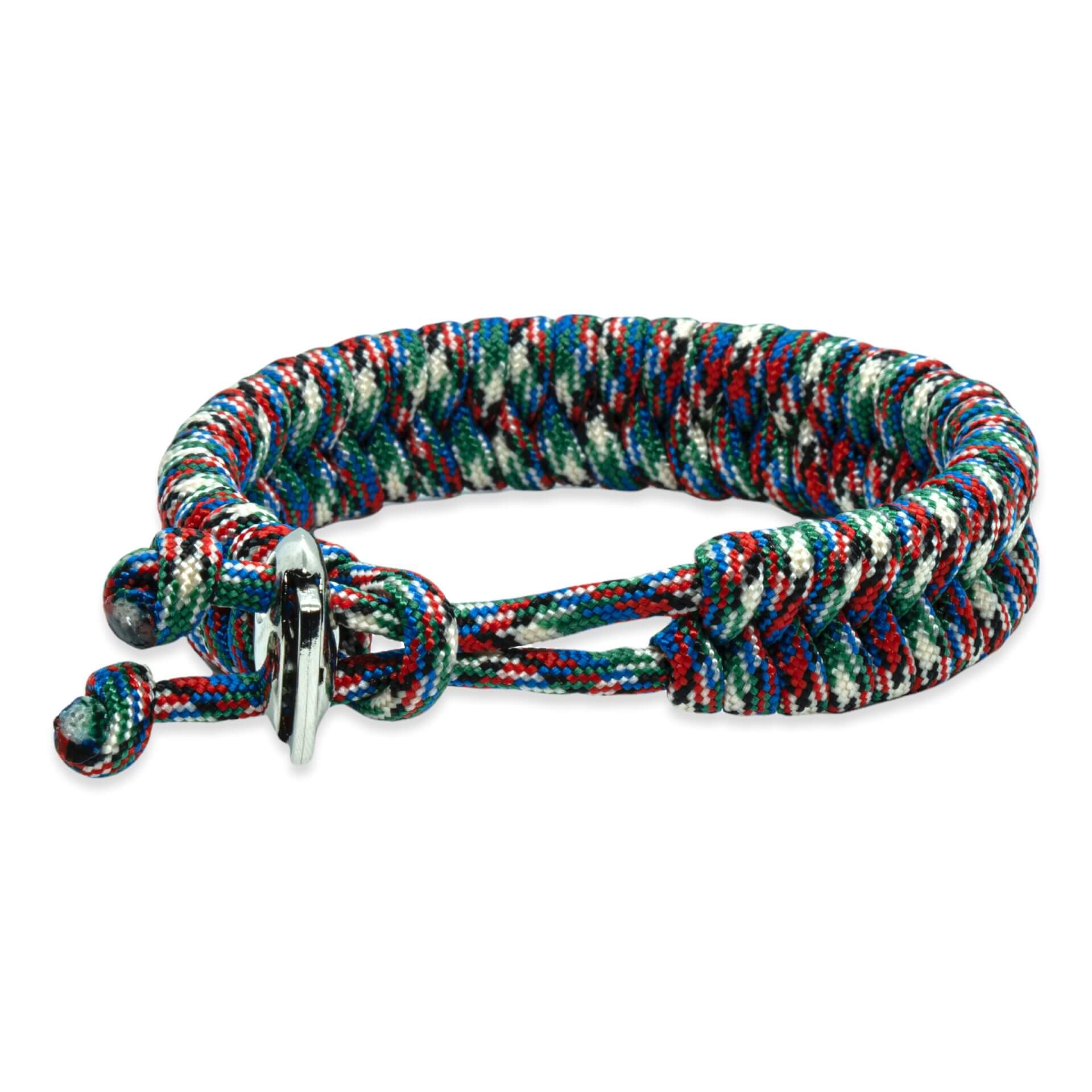 Viking Armband – Scandinavisch Gevlochten Touw (Groen/blauw/rood/wit)