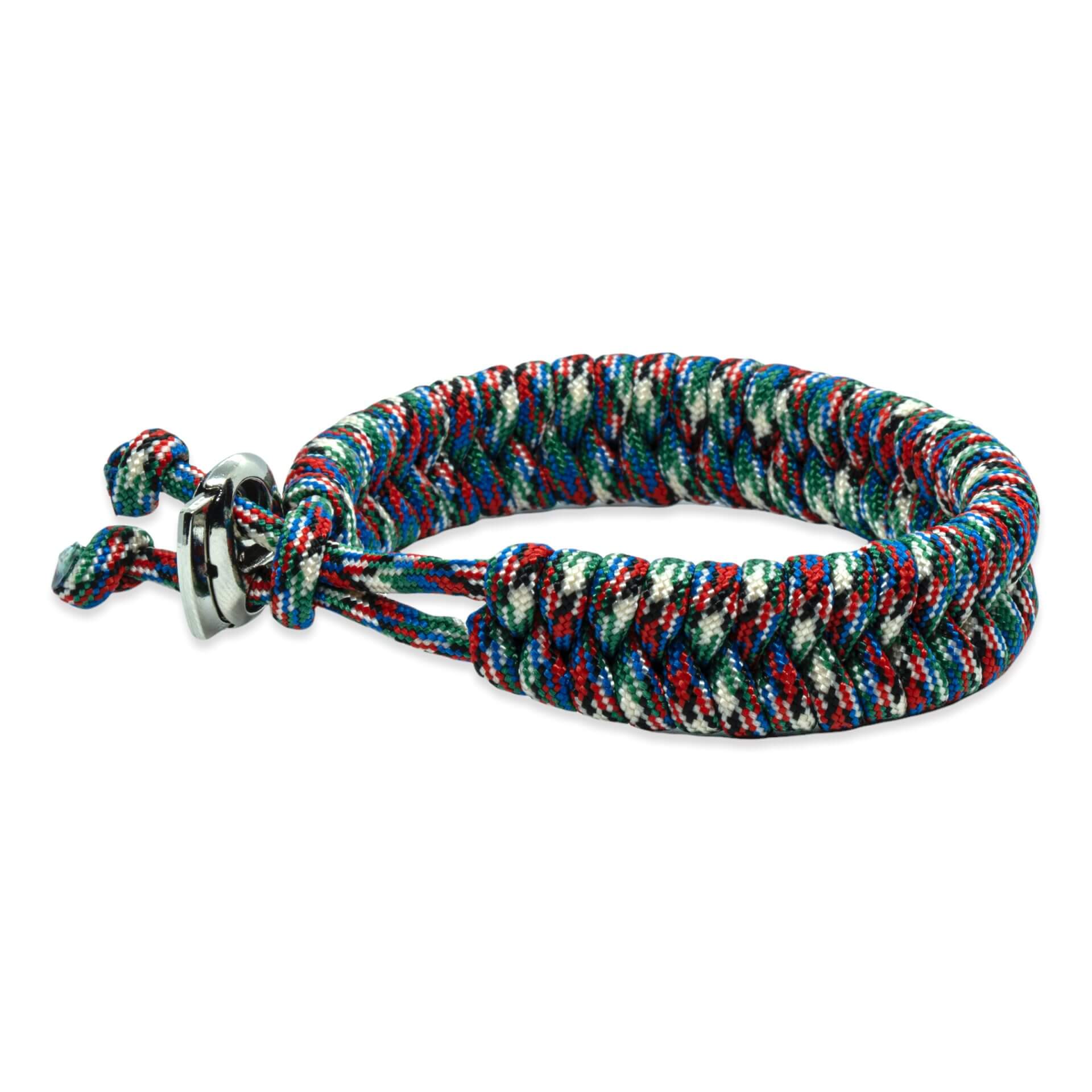 Viking Armband – Scandinavisch Gevlochten Touw (Groen/blauw/rood/wit)