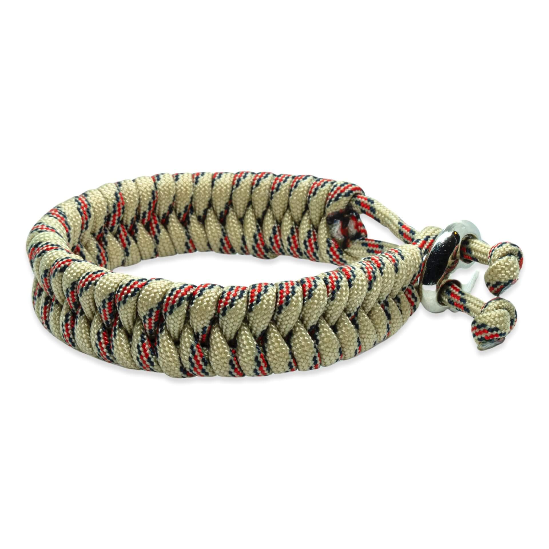 Viking Armband - Scandinavisch Gevlochten Touw (Beige Rood Zwart)