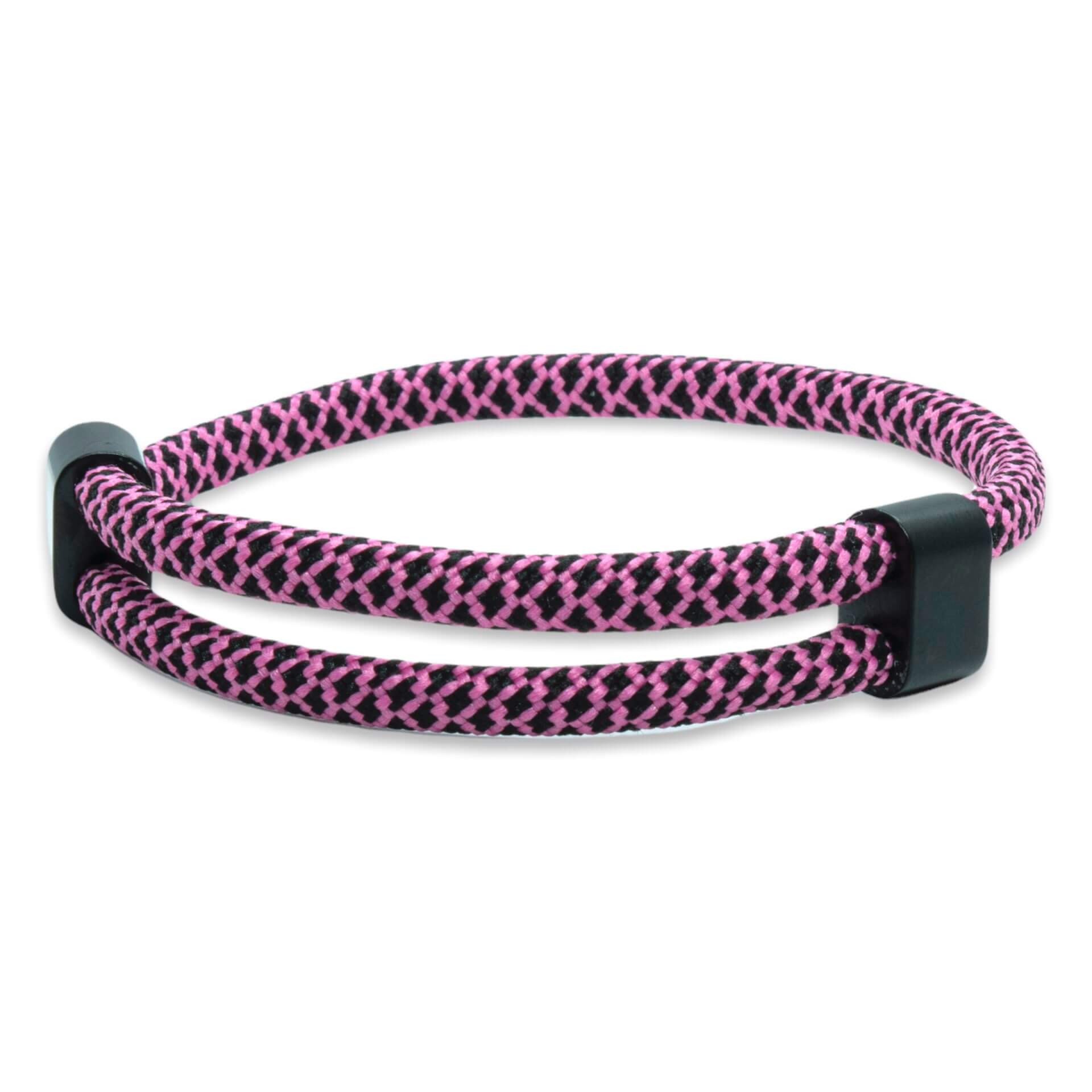 CordCraft | Verstelbaar touw – Zwart Roze (unisex)