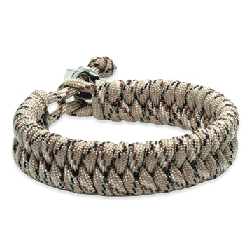 Viking Armband – Scandinavisch Gevlochten Touw (Zwart/Desert)
