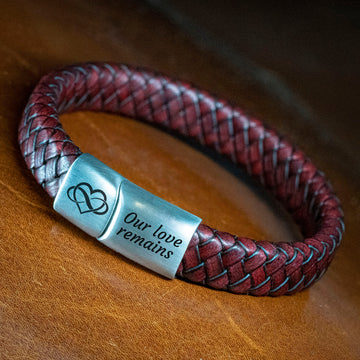 Infinity love bracelet (Infinity heart) - Braided leather