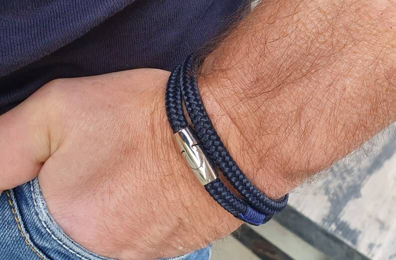 Rope armband blauw