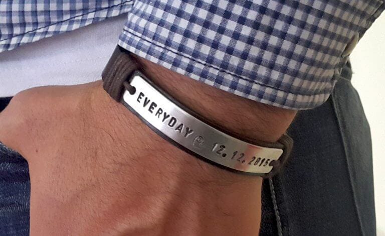 text bracelet for men