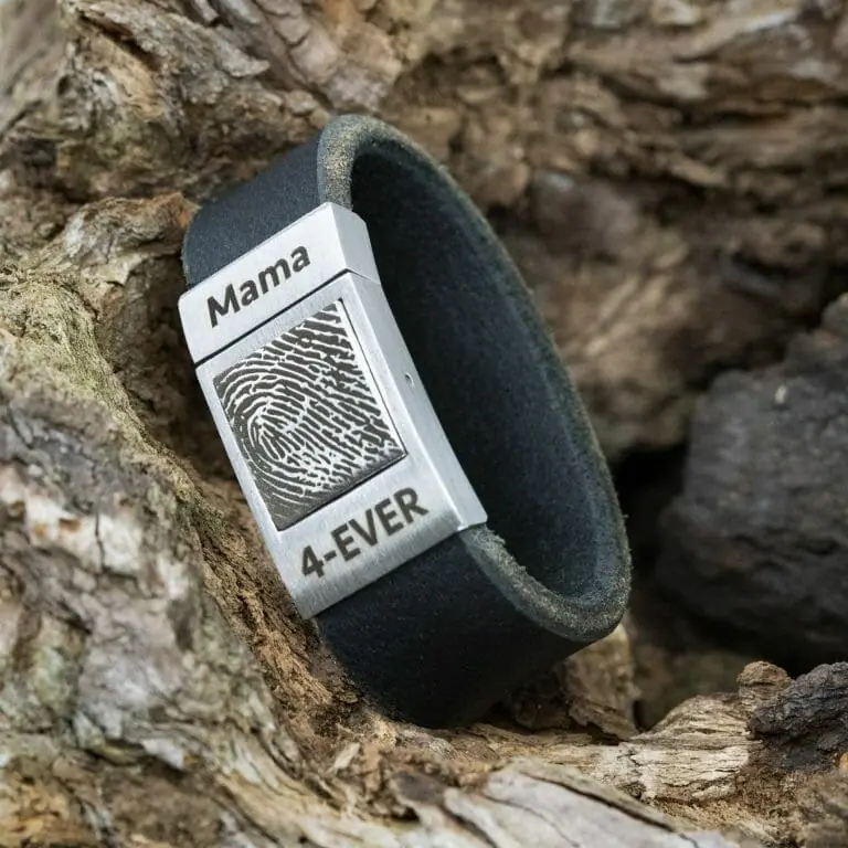 Persoonlijke vingerafdruk armband met naam gravure
