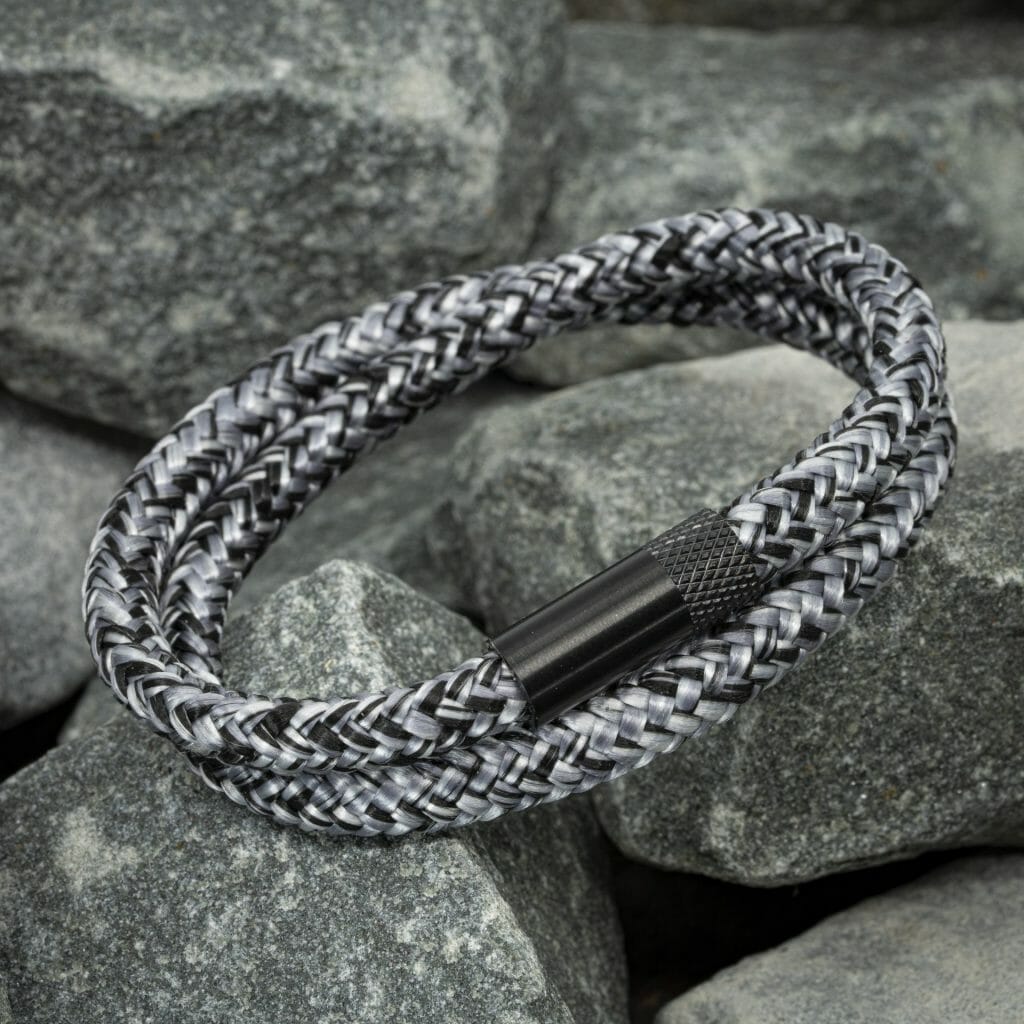 Elite armband zwart – Zwart/wit touw