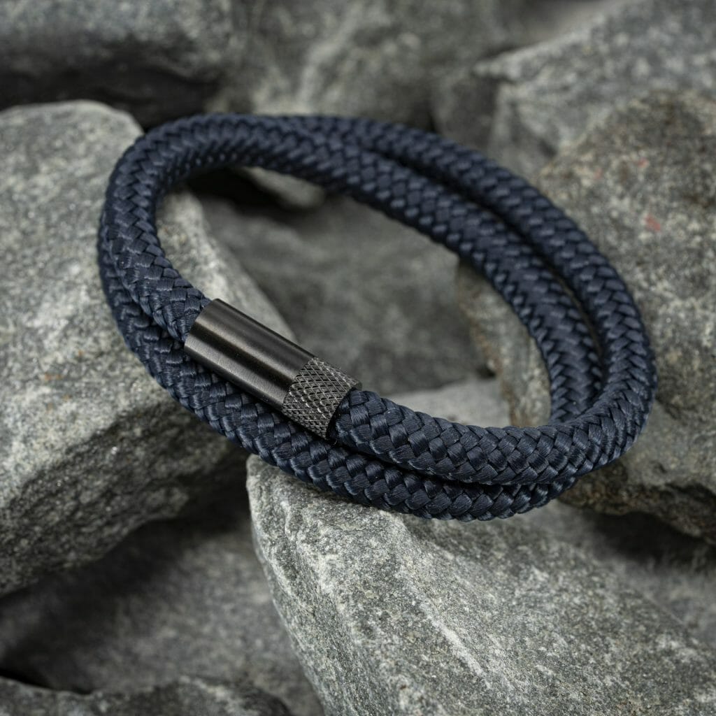Elite armband zwart – Marineblauw touw
