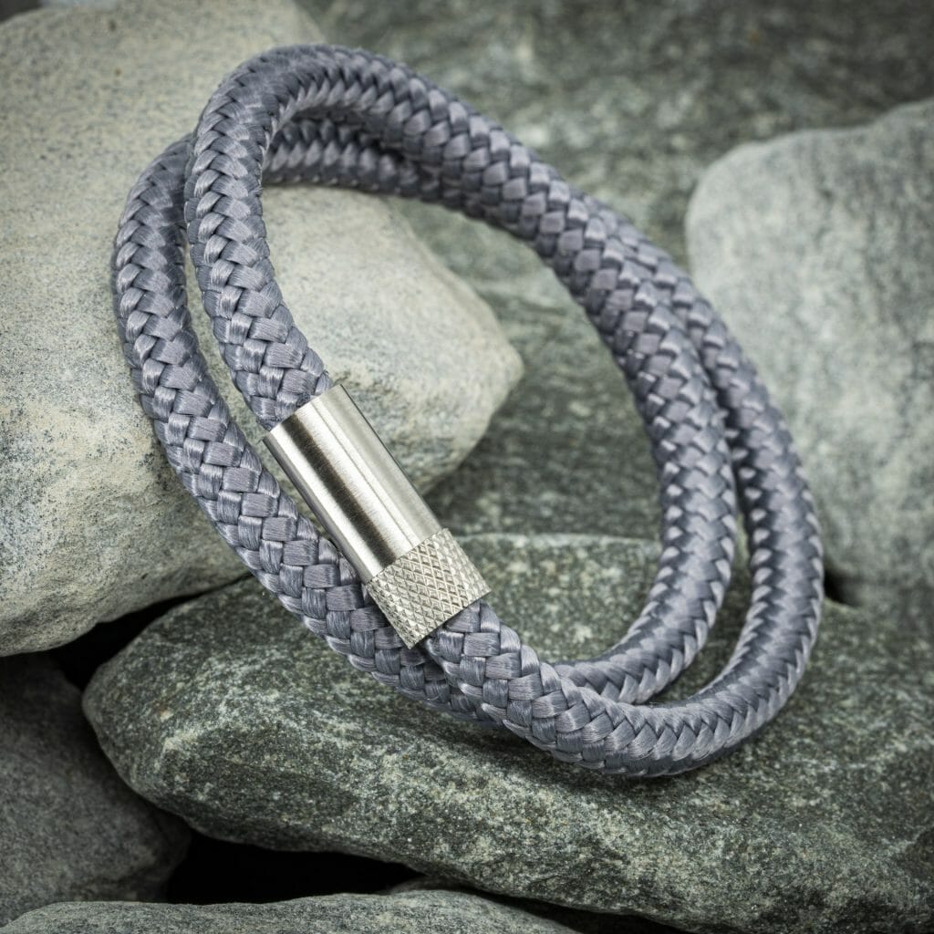 Elite armband zilver – Grijs touw
